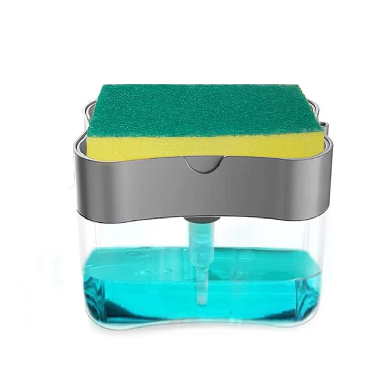 2-in-1 rack shelf detergent soapy sponge soap dispenser for kitchen sponge holder 2-in-1