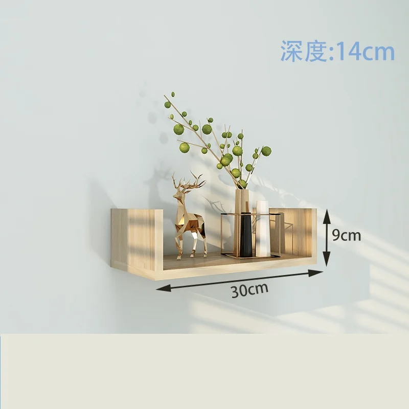 Wood Set-Top Box Rack Living Room Wall Decoration Shelf Bedroom Floating Wall Mount Storage Shelf