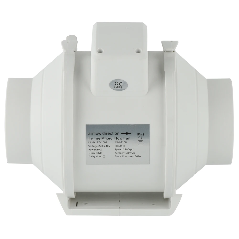 HDD125 Silent Ventilation 220 Volt Small Mixed Flow Household Smart Inline Duct FAN