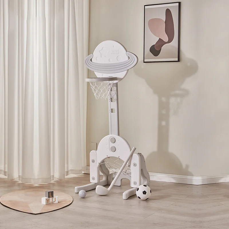 Height Adjustable Basketball Soccer Golf Sports 3 Sets Cartoon Kids Toys Mini Basketball Hoop Set plastic baby basketball stand