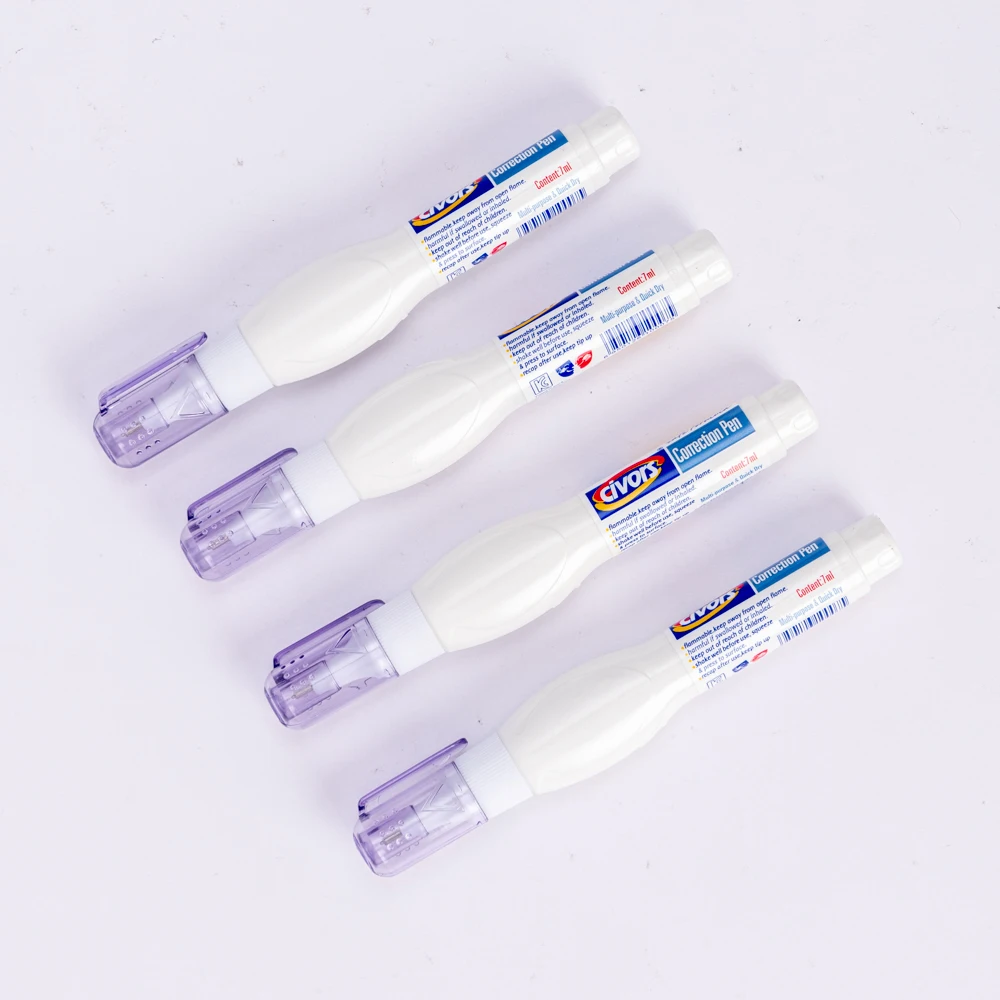 Durable and Fast Drying Student White Liquid Error Correction Pen, Environmentally Friendly Error Correction Pen 7 ml, 0.02mm