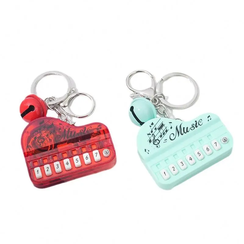 Piano Keychains Cute Key Chain Accessories Party Gift Mini Electronic Keyboard Keychain Portable Musical Instrument Toy Key Ring