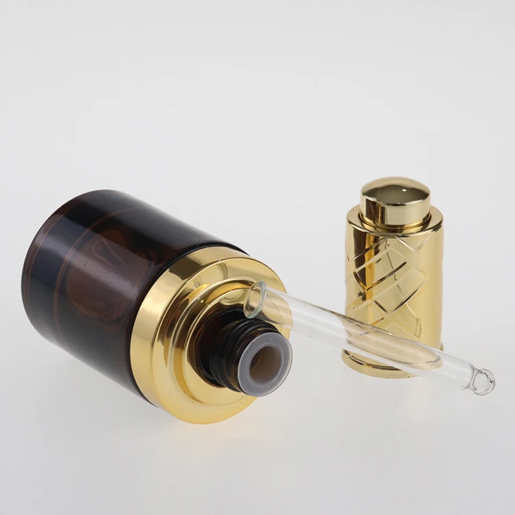 30ml Luxury skin care essence  Frosted Cosmetic Container Serum Glass Dropper Bottle 30 ml With Press Dropper