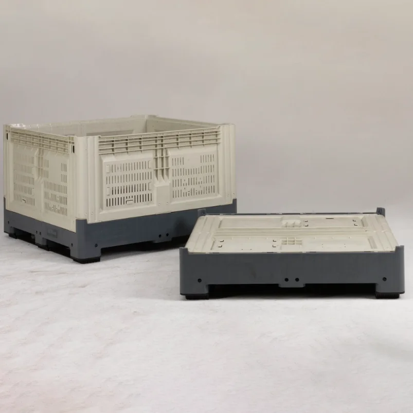 High Quality Stackable Turnover Box With Lid Transport Plastic Foldable Crate Storage Moving Collapsible Box