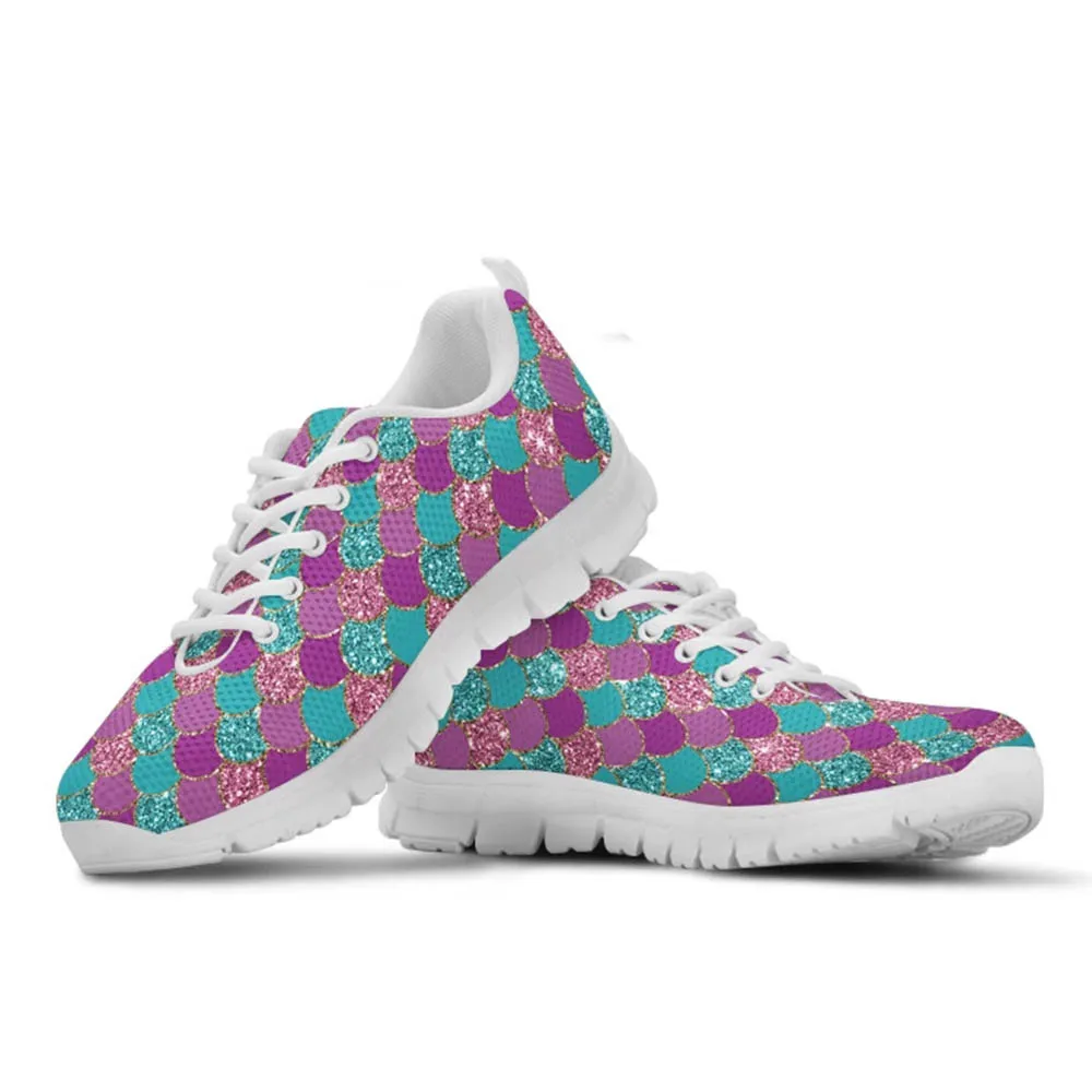 Print on Demand Mermaid Skin Pattern Children Casual Outdoor Sneakers Sport Shoes for Kids and Girls