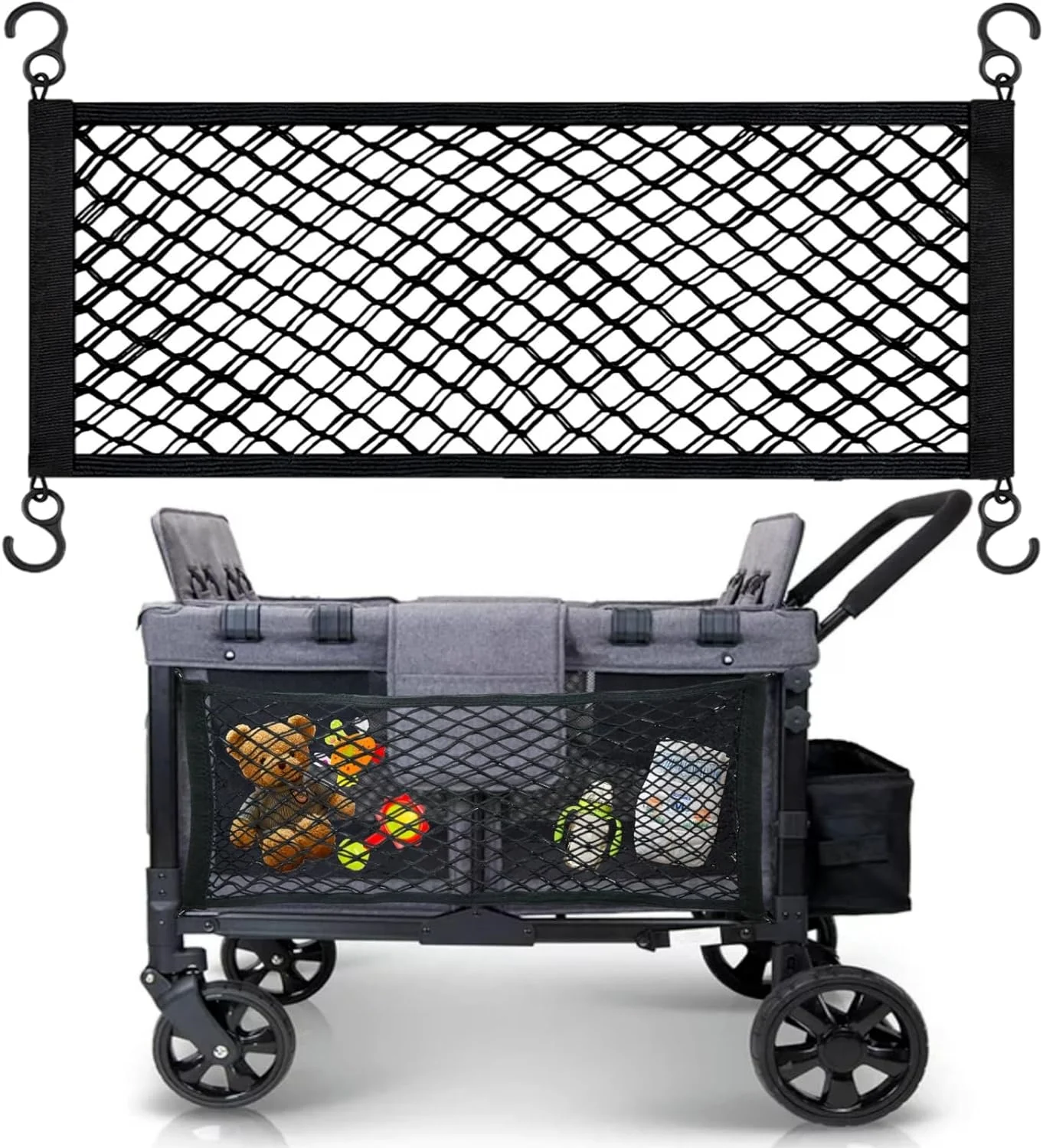 Factory Nylon Stroller Stretch Wagon Cargo Net Trunk Mesh Organizer Pocket Universal Mesh Cargo Cart Net Trunk Storage Organizer