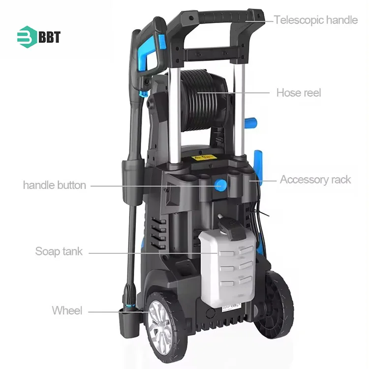 Portable Automatic 250 Bar High Pressure Car Washer Wash Machine Cleaner Electric High Pressure Surface Cleaner