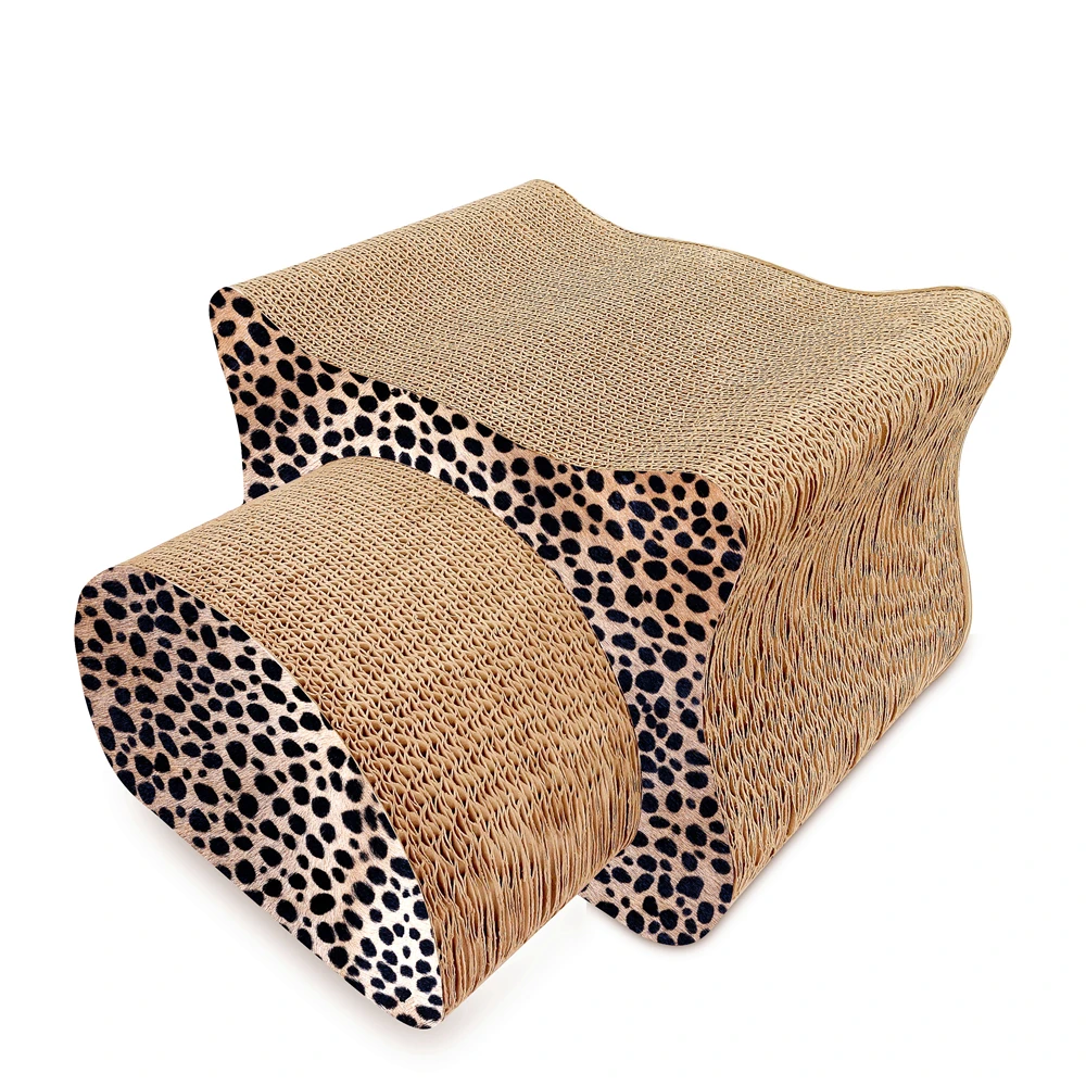 Wholesale Cardboard Cat Scratching Toys  2-in-1 Cat Head Shape Corrugated Cat Scratcher Scratch Board Product