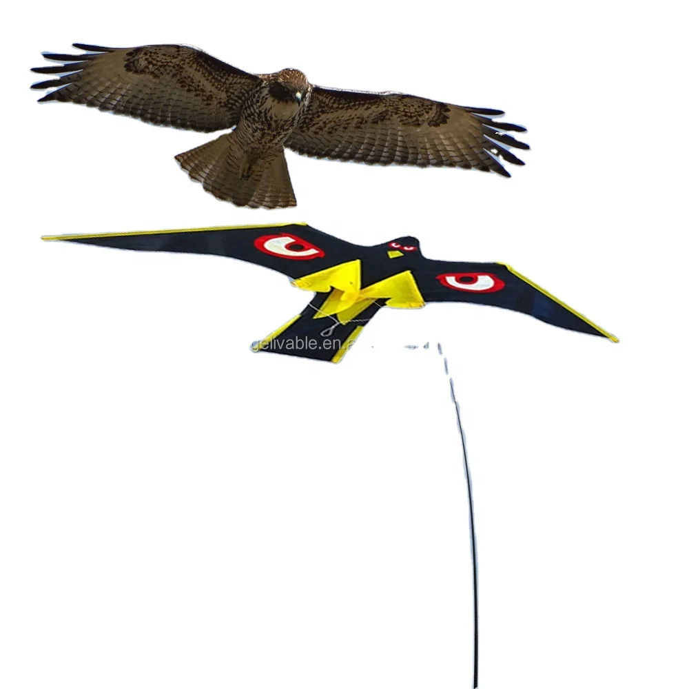 Легкий Летающий отпугиватель птиц ripstop нейлоновый прочный воздушный змей с 4 м полюсом и колышкой