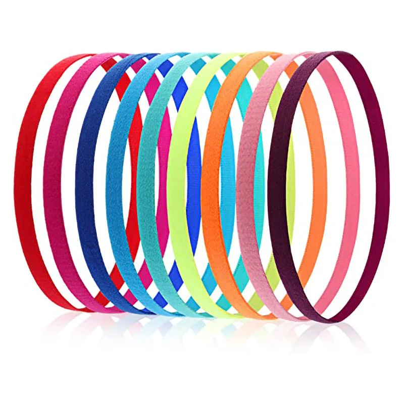 Popular Elastic String Candy Sports Yoga Silicone Headband Running Headband Football Hair Band