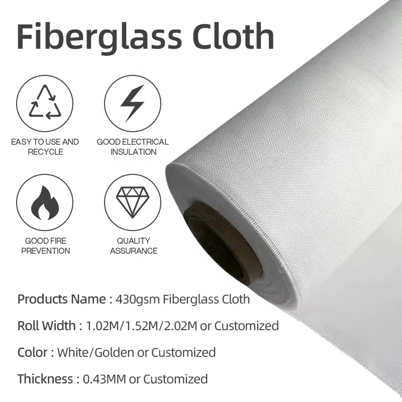 Factory Wholesale Industrial insulation Satin fiberglass fabric for wooden houses