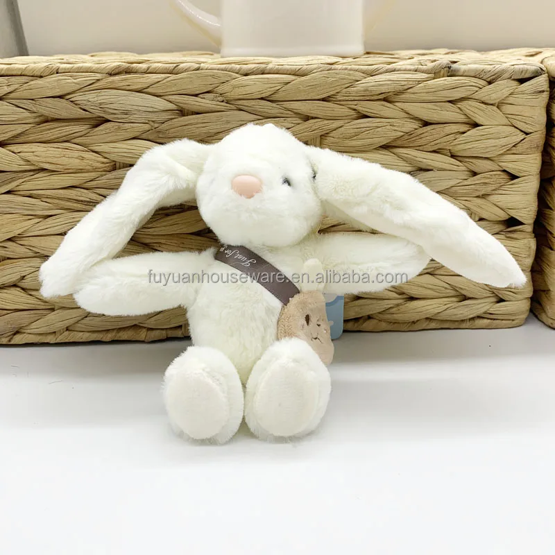 15cm Long eared Happy Rabbit with backpack,Perfume Stuffed Toys,Super soft plush toy for girl gifts with keyring phone holder