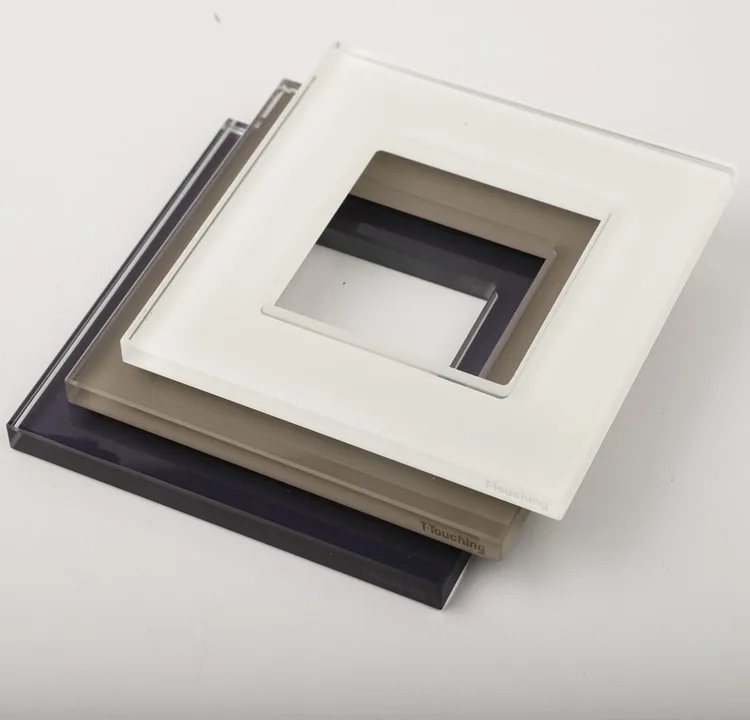 Customized switch tempered glass with silk screen printing for smart wall socket