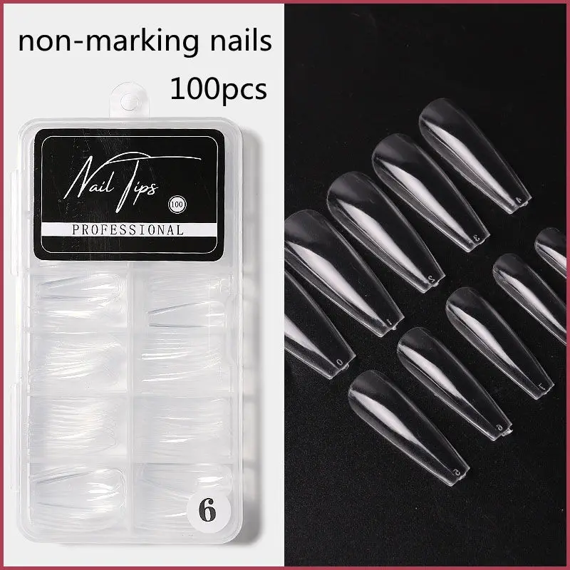 Wholesale Nail Tips Long Transparent Frosted Artificial Nail Tips Half Cover Extended False Nails