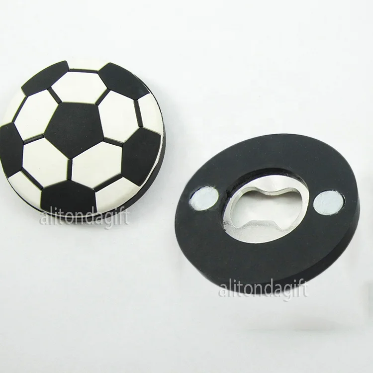 Wholesale promotional basketball football metal bottle opener custom logo shape beer bottle opener for home bar sports activity