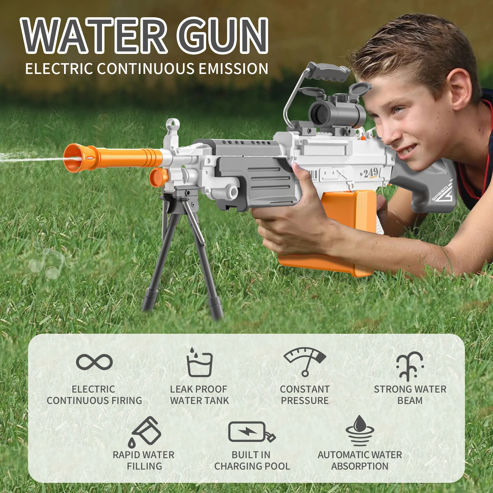 Kids Electric High Pressure Water Gun Sniper Rifle Pump Toy Ultimate Battle Long Range Colorful Plastic Professional Water Guns