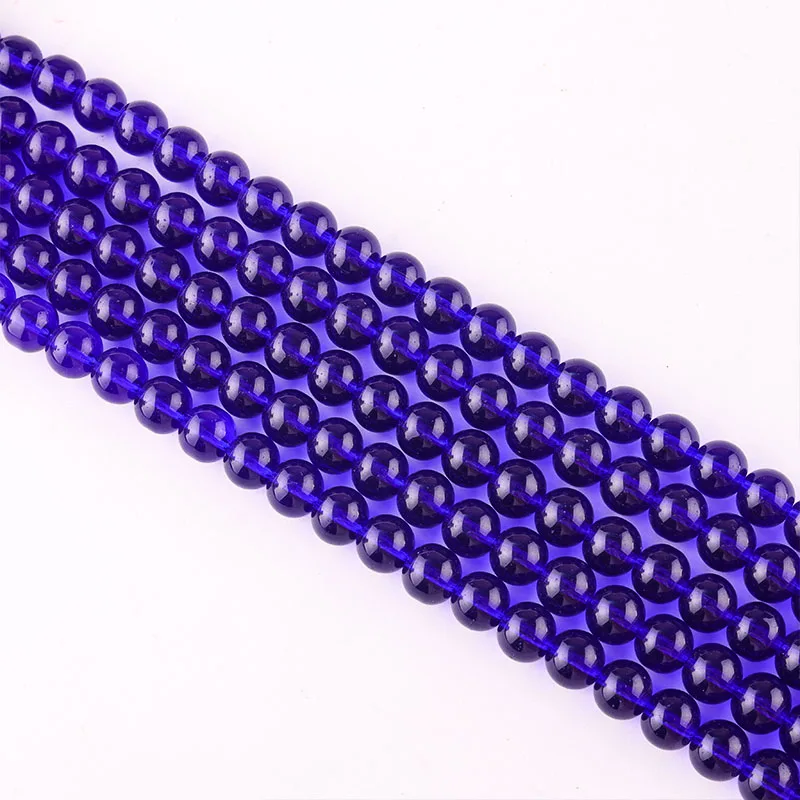 Accessories Charm Deep Blue round glass beads 6mm/8mm/10mm/12mm Round Loose Beads DIY Women Jewelry Making Design Wholesale