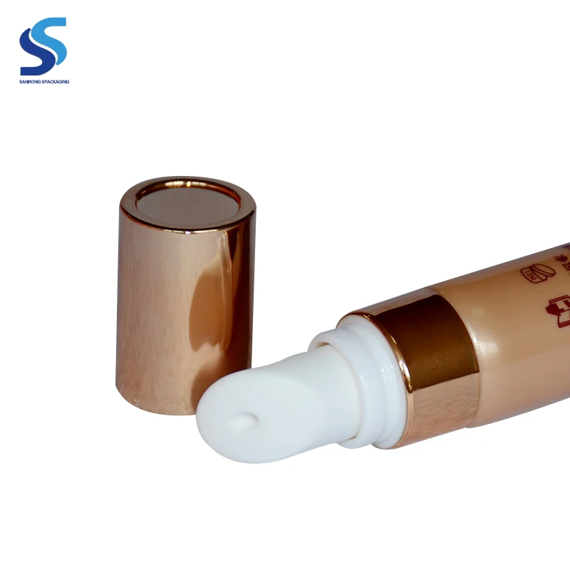 OEM 15 мл укрепляющий крем для глаз Косметическая трубка Барьерная ламинированная трубка массажный аппликатор для головы глянцевый алюминий с керамикой OEM ODM