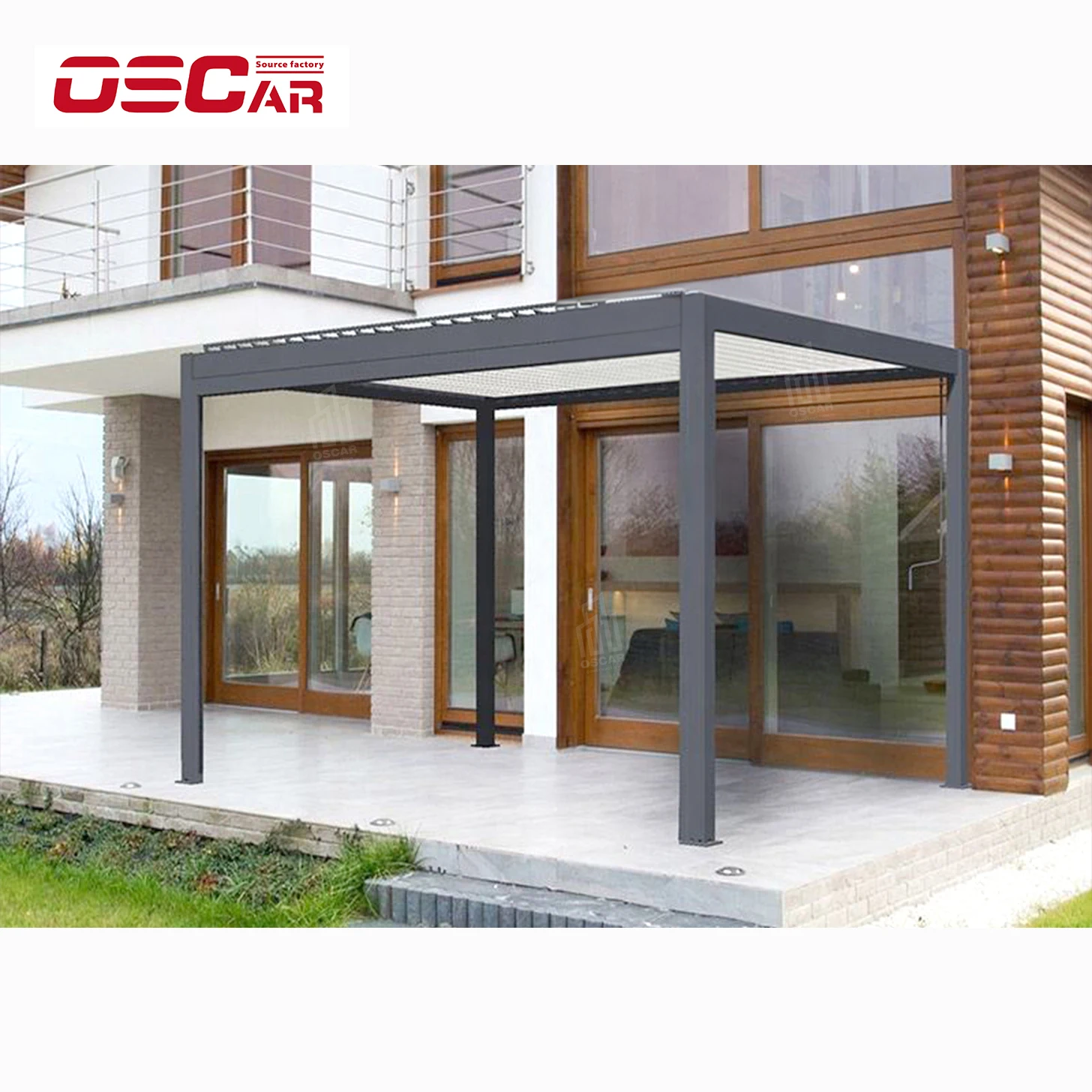 Gazebo Pergola Motorized Louvered Waterproof Garden Pergola Gazebo High Quality Electric wholesale Aluminium Outdoor Aluminum