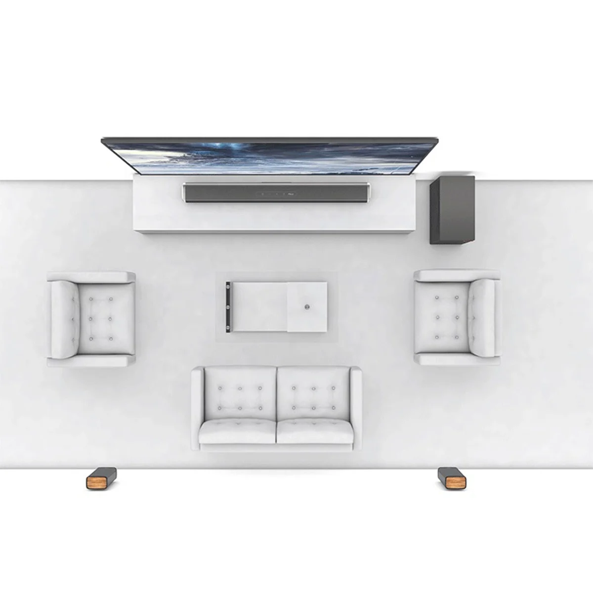 Quiet Tws 2.1CH Speaker Home Theater Systems Karaoke Party Speakers Audio System Bluetooth Hi-Fi Sound Bar with Subwoofer