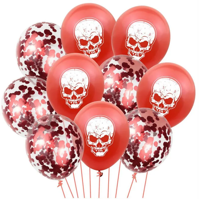 Halloween  Latex Balloon Set White Red Orange Halloween Party Crossborder Monopoly Customized Color  Halloween