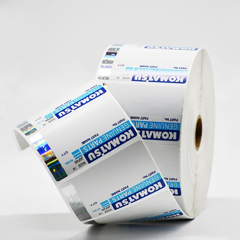Custom logo hologram stamping label in roll QR code randomly hologram stamping sticker