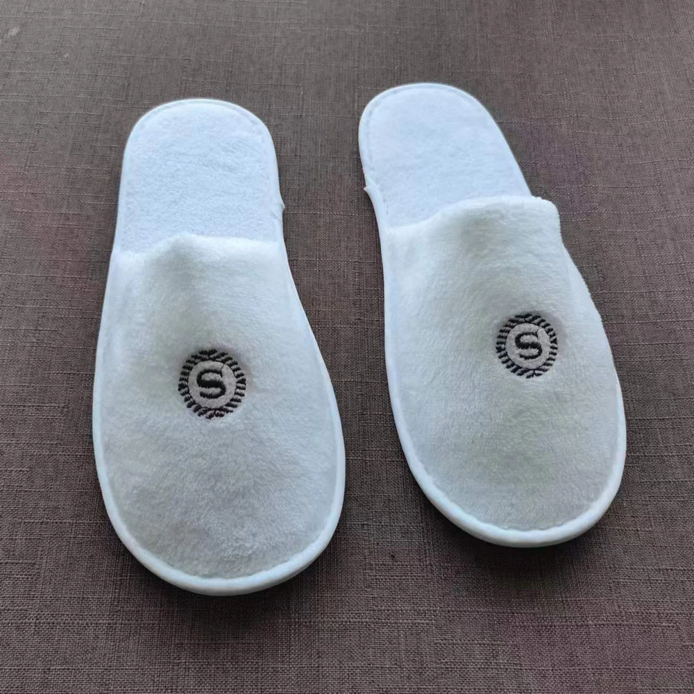Luxury Coral fleece  hotel spa slippers with customized logo