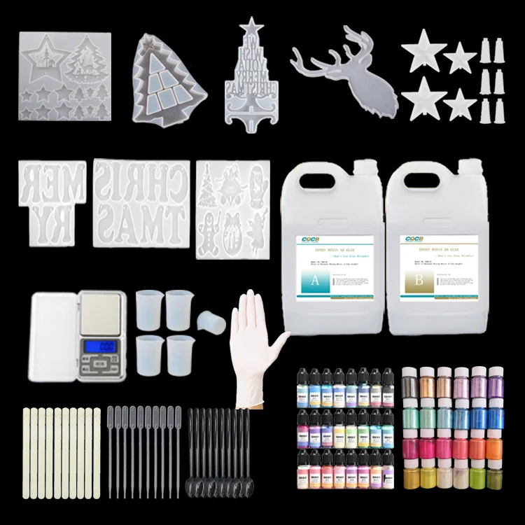 Christmas Decoration DIY Pigment Silicone Mold Epoxy Kit