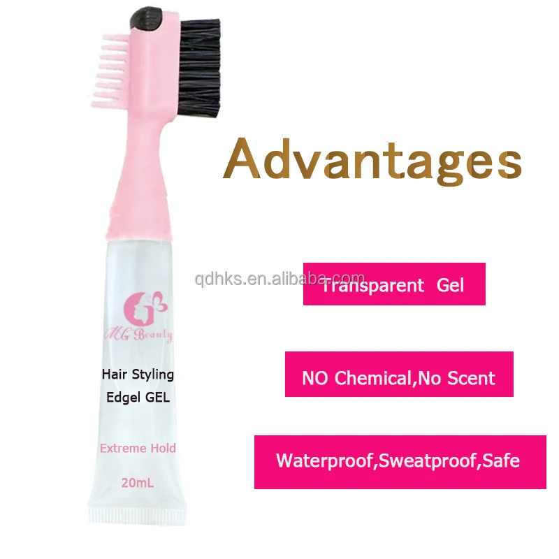 OEM Private Label Lace Wig Gel Edge Control Brush With Gel Tube Baby Hair Brush With Gel Tube