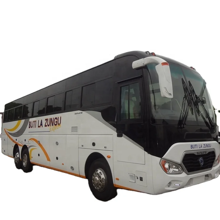 Strong 13 mete tourist bus double rear axle 60 seat luxury coach bus for sale