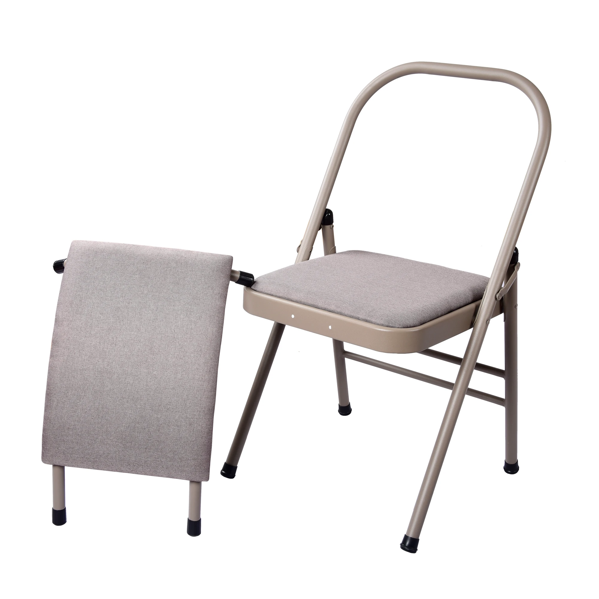 Steel Folding Yoga Chair for Fitness Inversion Pilates Equipment with Back Support Home Furniture Auxiliary Fitness Gear