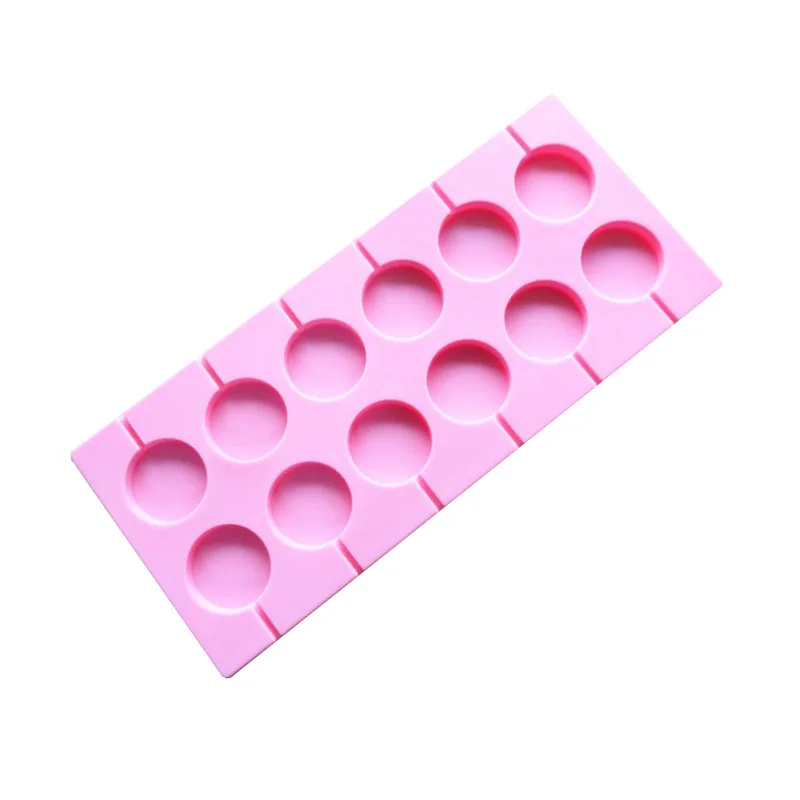 Hot Sale 12 Cavity Food Grade Silicone Round Lollipop Candy Chocolate DIY Silicone Cake Mold