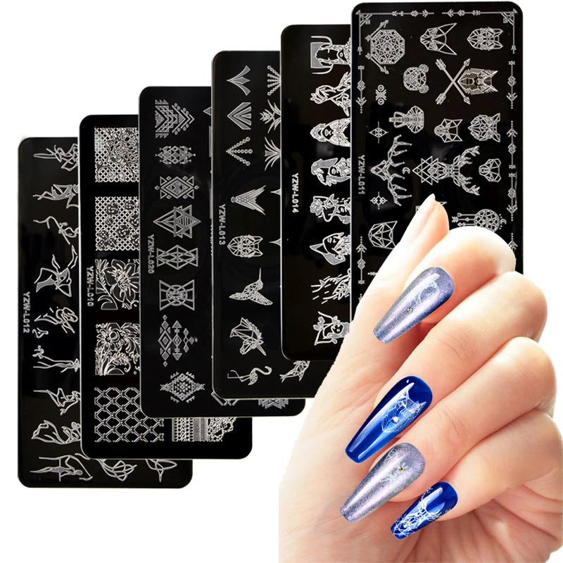 6X12cm Nail Design Image Template Flowers Image Transfer French Nail Art Stamping plate