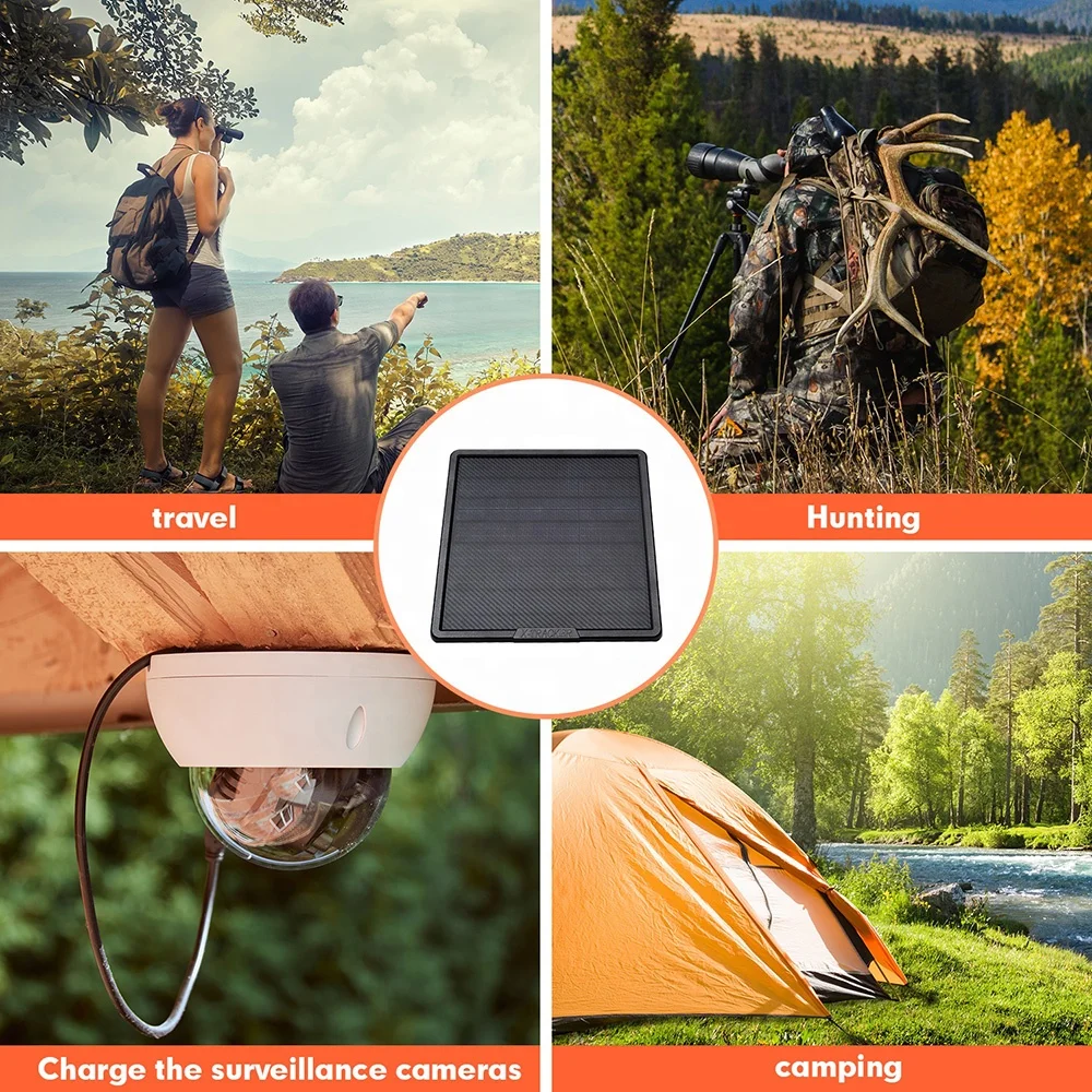10W portable solar panel battery charger powerbank 25000mah USB Type C fast charging 6V 9V 12V output for outdoor cameras