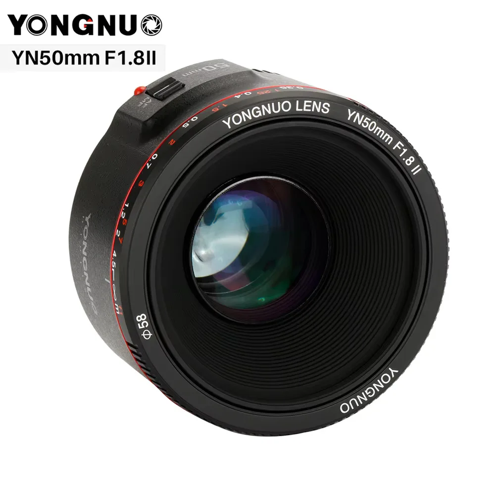 YONGNUO YN50mm F1.8 II Bright Large Aperture AF MF 50mm Standard Prime Lens Auto Focus EF for Canon DSLR Camera