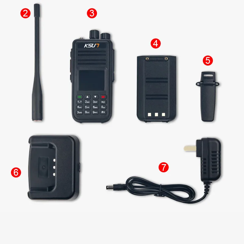 KSUNTFSI Portable Digital 2 Way Radios GPS Waterproof UHF VHF Ham Radio Handheld Long Range Wireless Intercom DMR Walkie Talkie