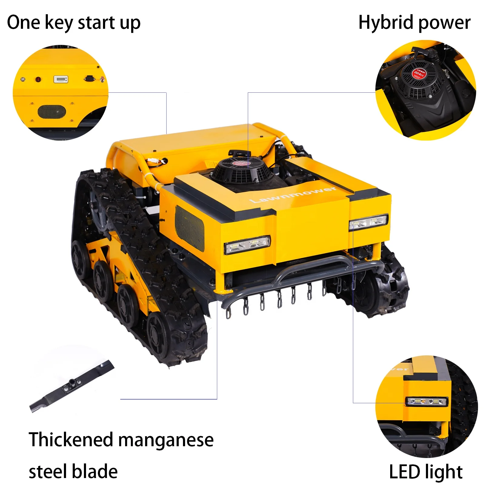 Alientabi OEM/ODM  zero Turn Mower Riding  Mini Tractor with Mower Pierce Customise Remote Control Rc Lawn Mower