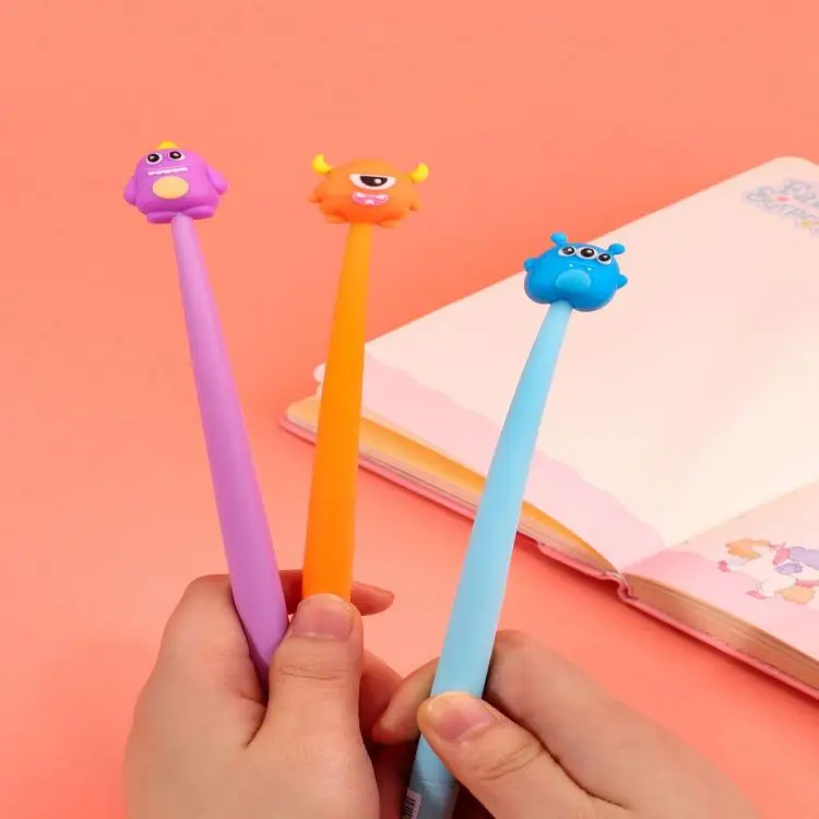 Custom cartoon pink korean cute promotional pen gift creative girl colorful floating liquid glitter gel pen