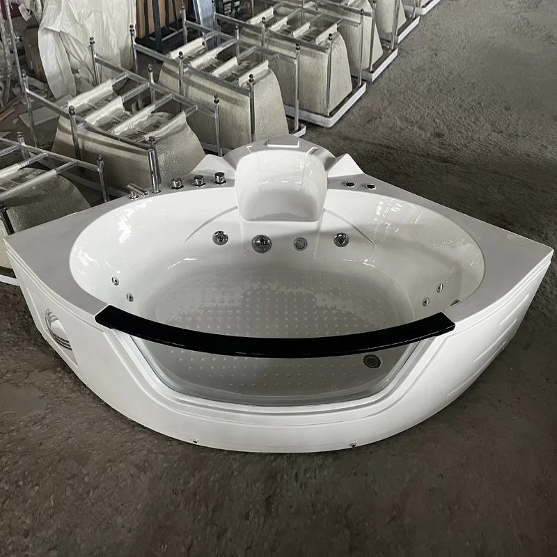 New Modern Acrylic Jakuzzi Indoor Bathtub Hydromassage Fibreglass Double Whirlpool Jaccuzi Spa Bathtub