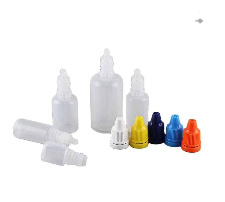 3 5 10 15 20 25 30 50 60 100 120ml round HDPE eye drop bottles with inner dropper