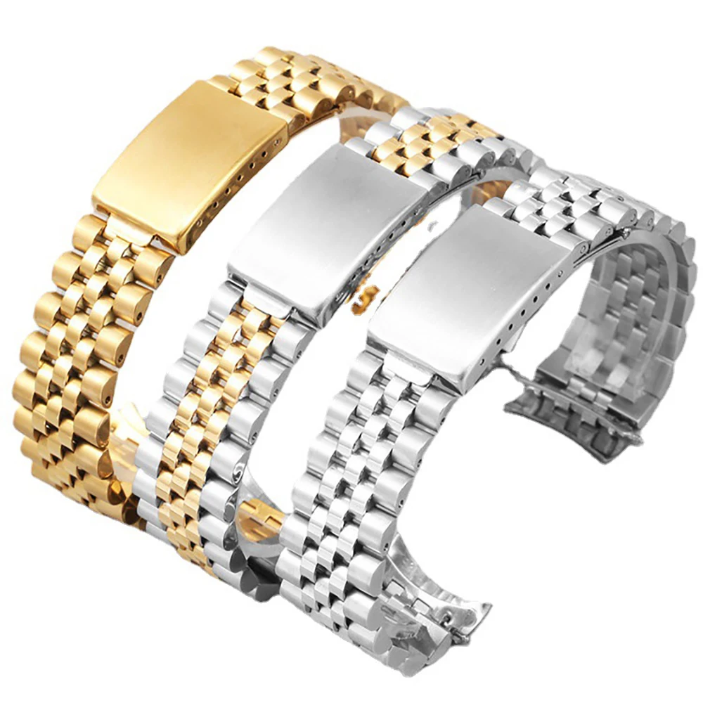 Custom Solid Stainless Steel Straight End Screw Links Replacement Wrist Watch Band Bracelet Strap For Brand Watch