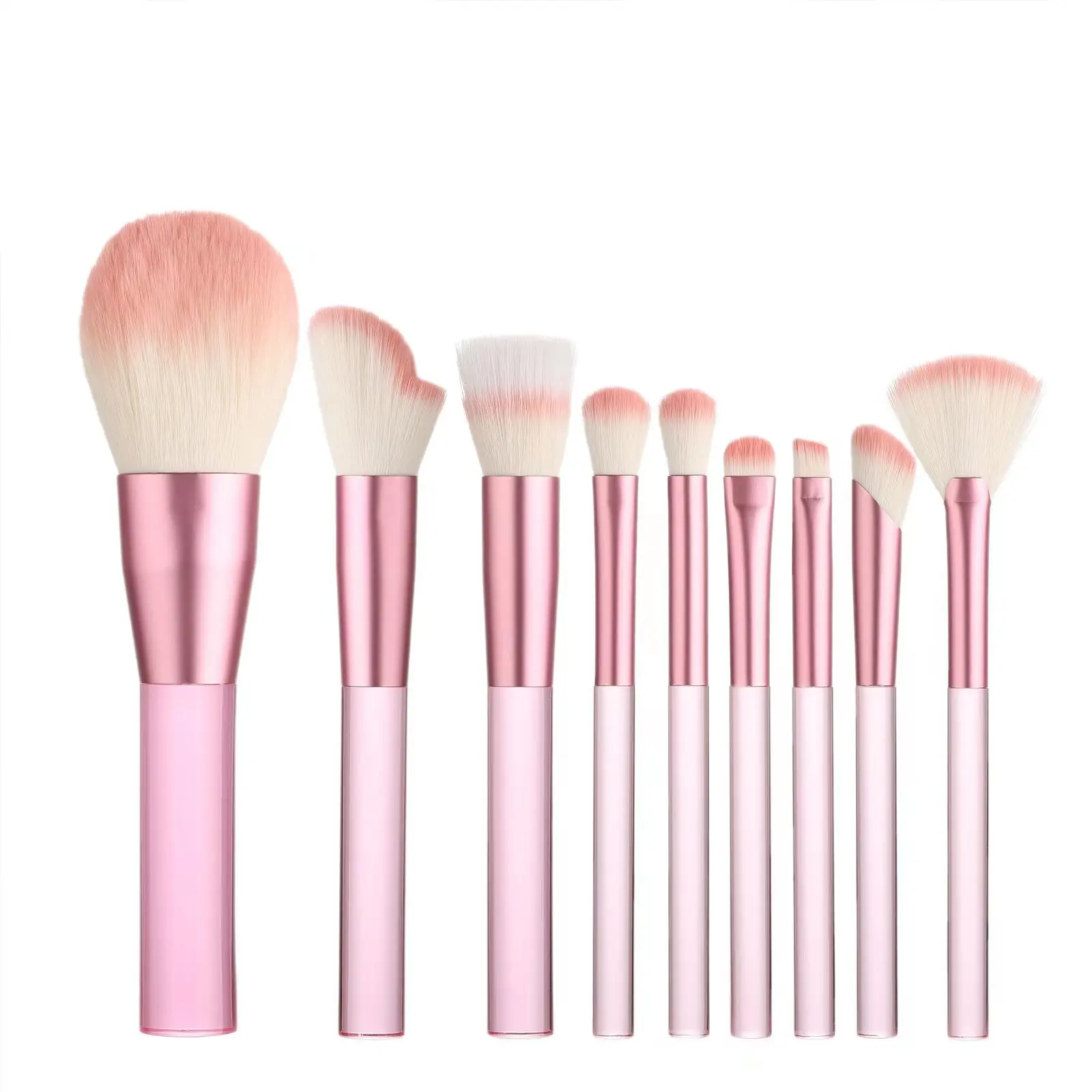 Set of 9 Cosmetic Brushes With Brush Bag