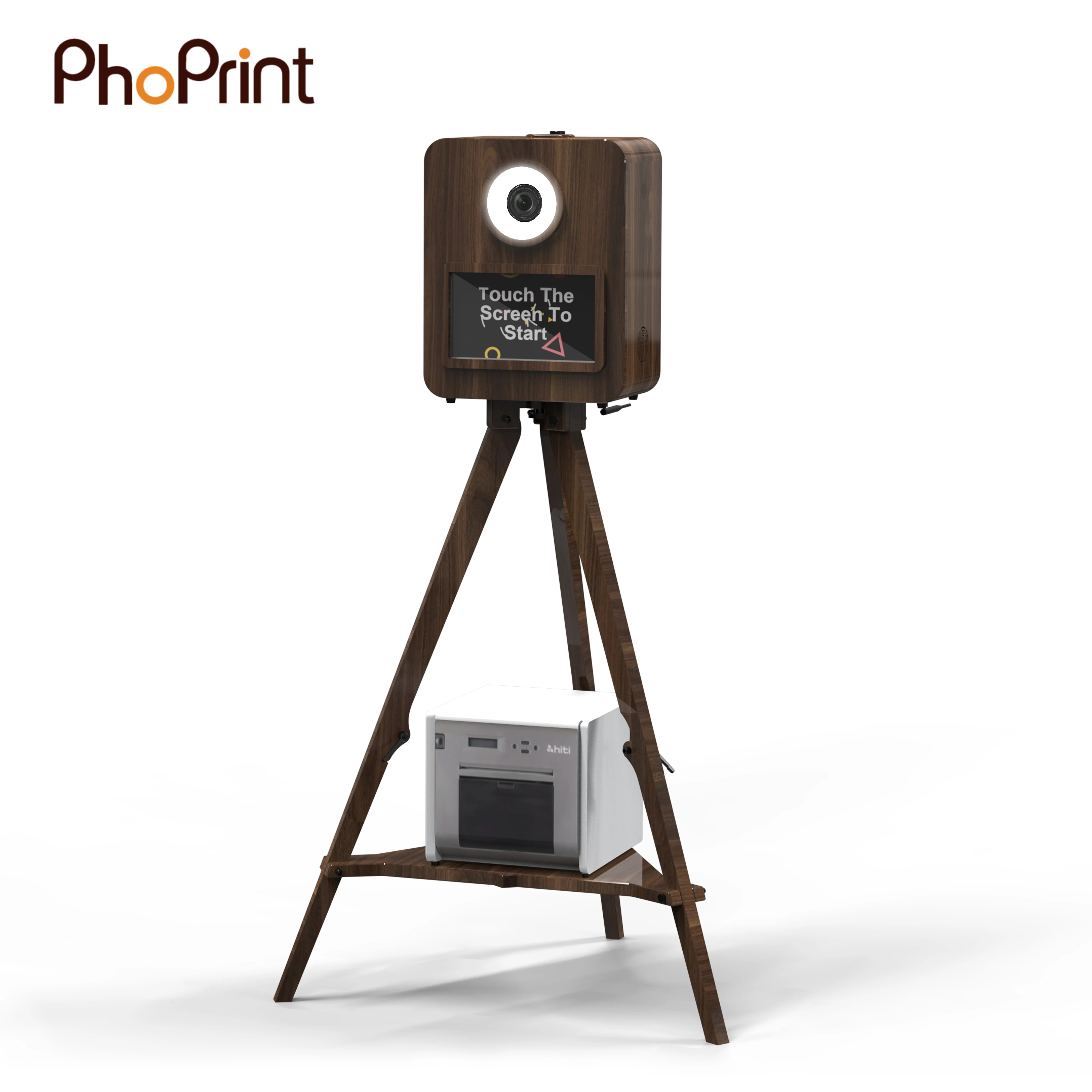 Light Weight Touch Screen Real Wooden Vintage Photo Booth For Party And Wedding