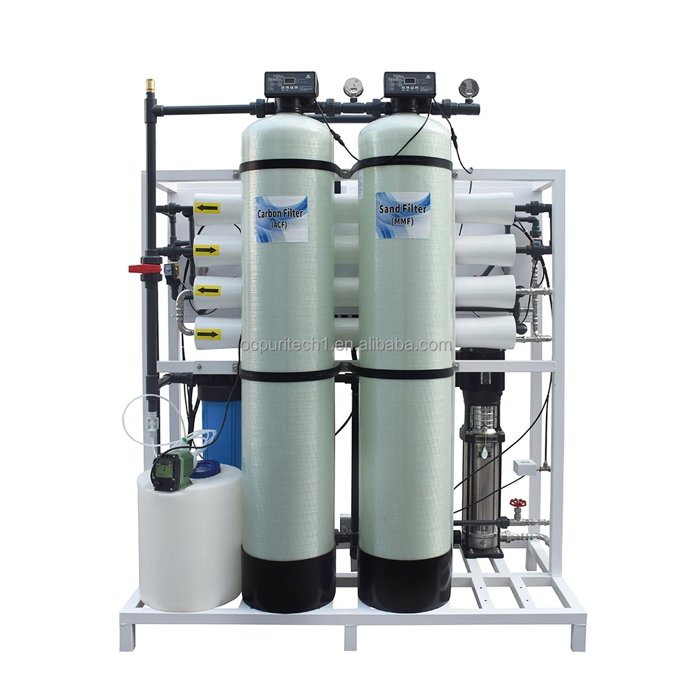 Ocpuritech 1000liter sistema de filtros de agua well water treatment ro system water treatment unit osmosis for dialysis