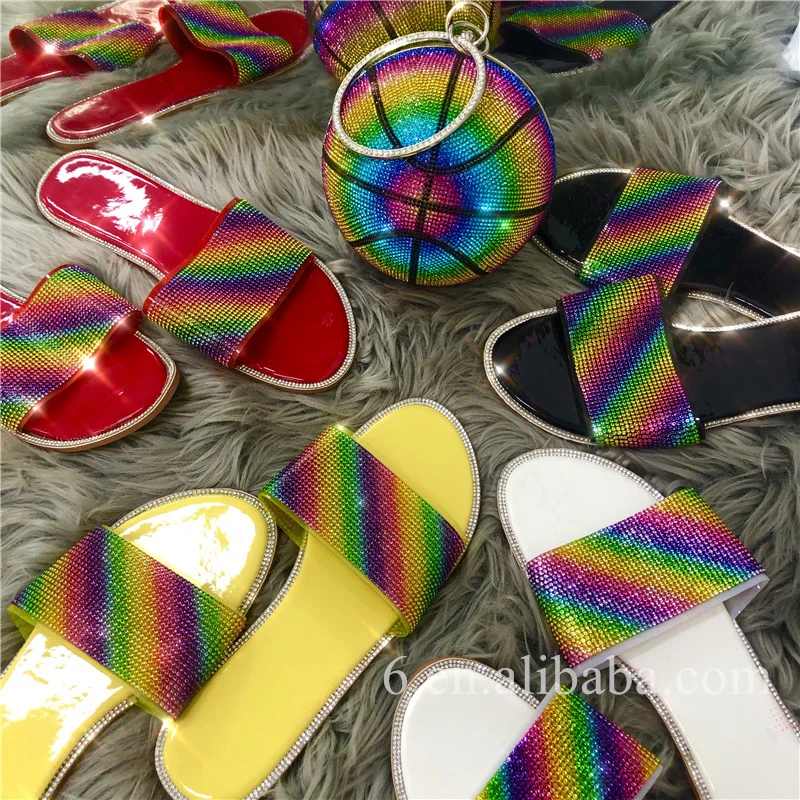 cushion sole babouche pu trendy animal shoes and bags match ladies set women slipper sandals