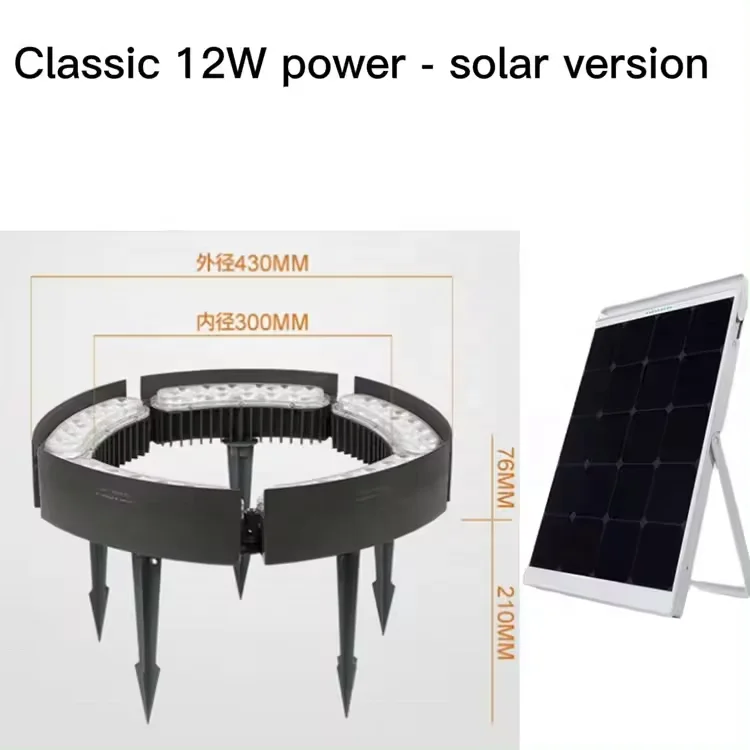 Ip65 Outdoor Landscape Spotlight 15w Black Led Solar Hug Tree Light Solar Hold Column Lamp Ring Garden Led Spot Light