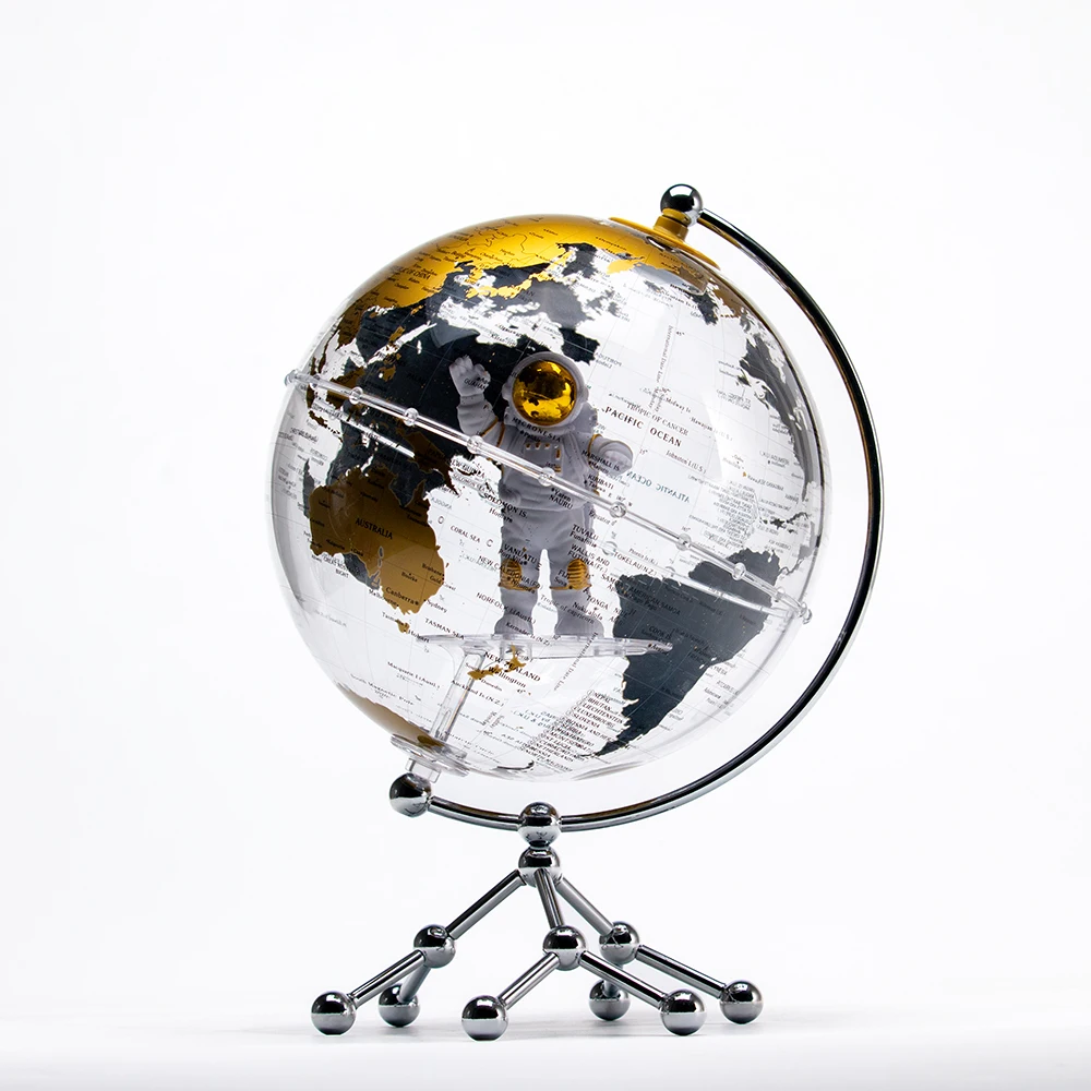 Hot Selling 20cm 8Inch English Transparent Decor World Earth Globe For Education Globes