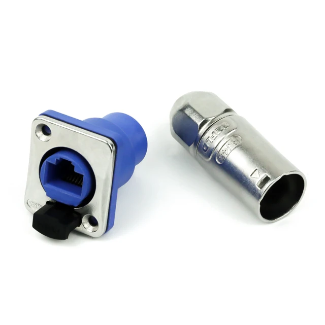 RJ45 Waterproof 8P8C Socket RJ45 Plug Terminator Screw Connector Vertical RJ45 Connector CAT5e