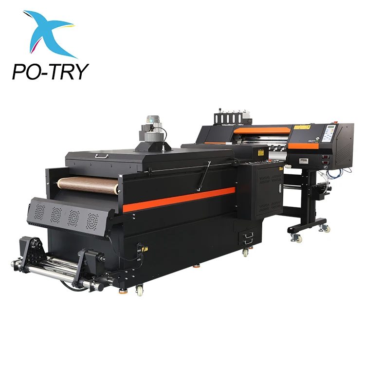 PO-TRY High Speed 60cm Print Width Digital Heat Transfer Film DTF Printer With 4 I3200 Printheads
