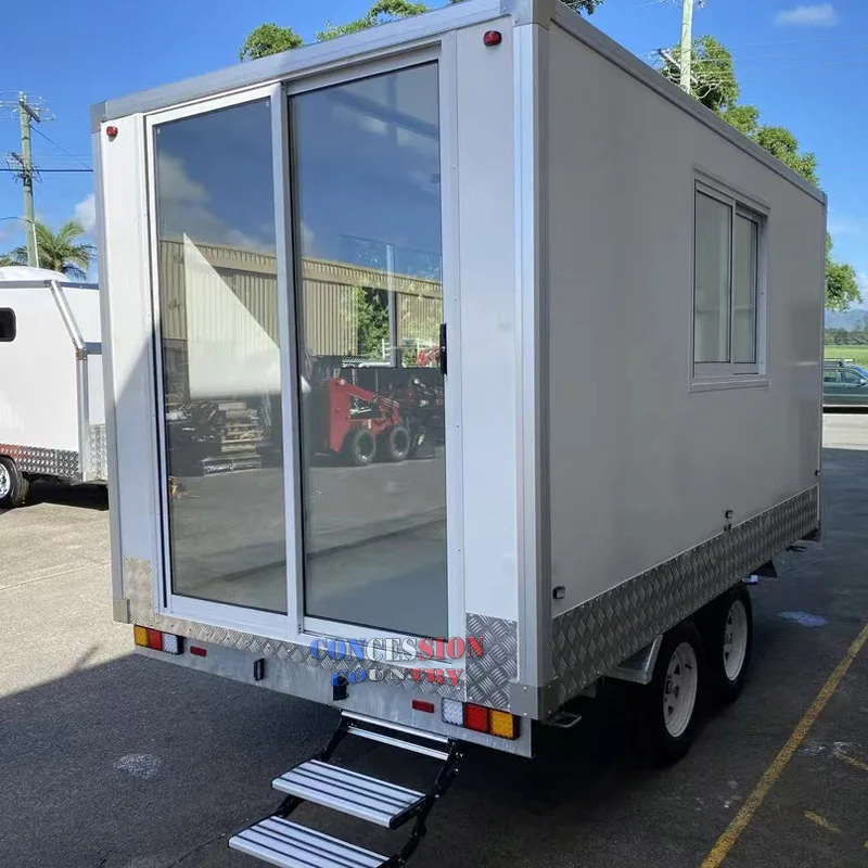 Mobile office trailer on wheels outdoor office truck tiny home office trailer